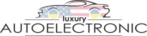 lux auto electronic logo title